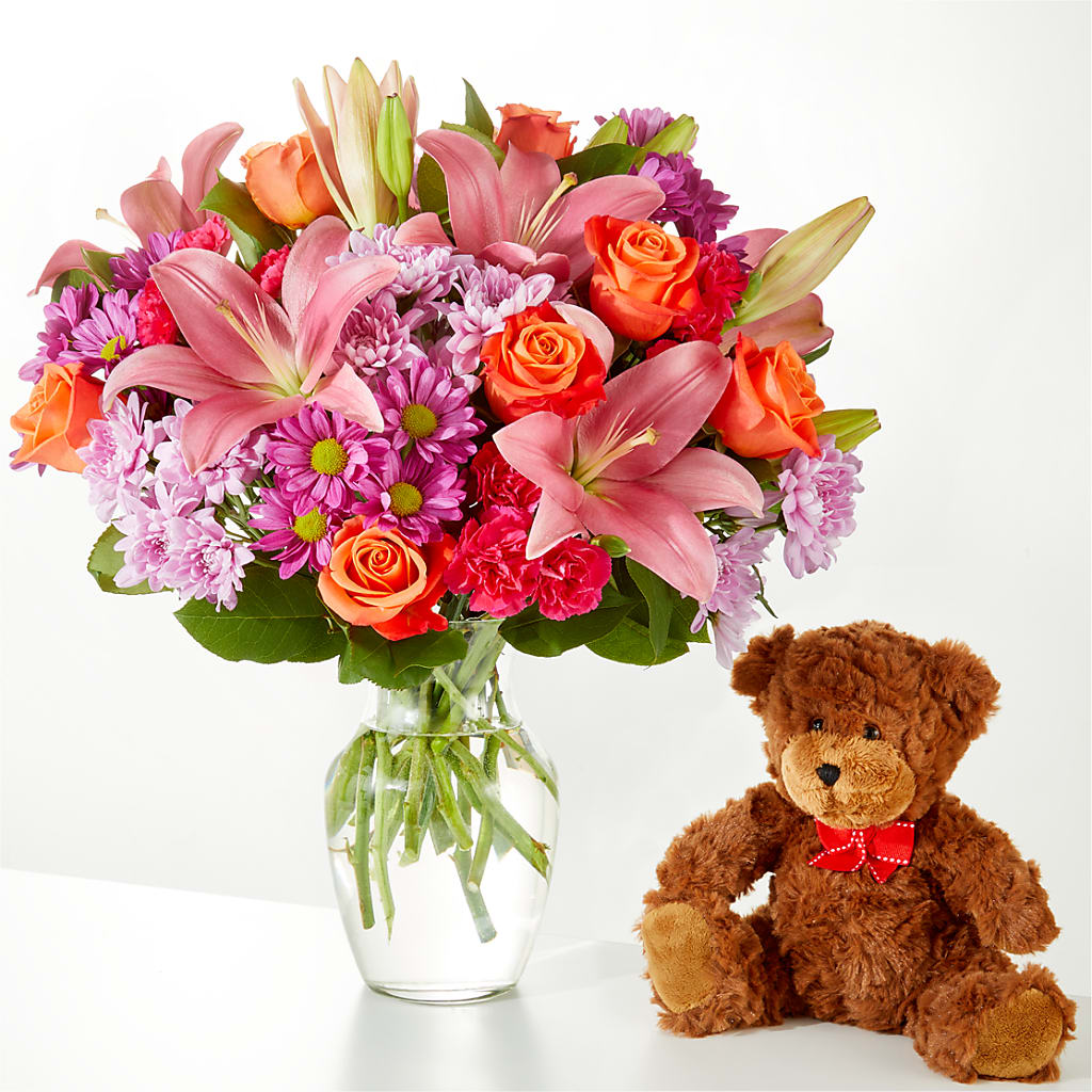 One and Only Bouquet and Bear Bundle – Charleston Cut Flower Company, Charleston WV