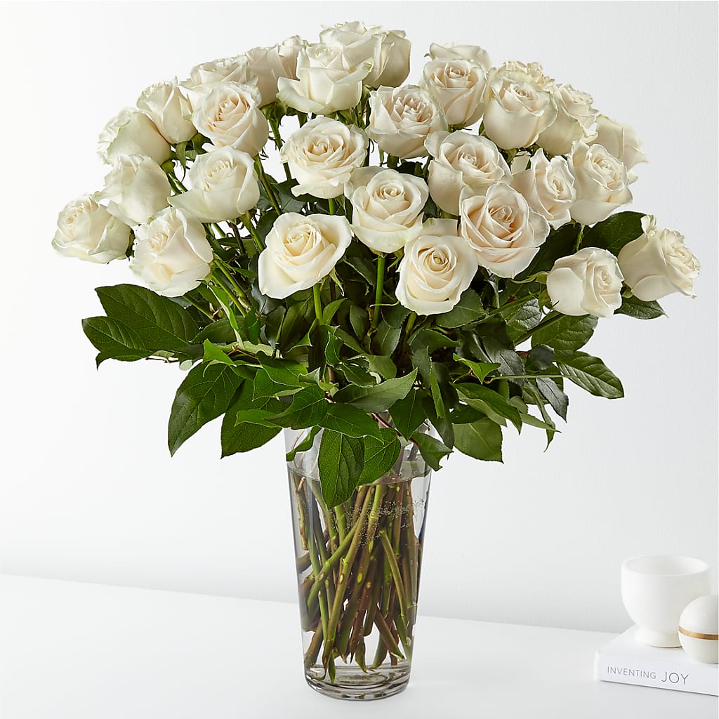 Long Stem White Rose Bouquet – Charleston Cut Flower Company, Charleston WV