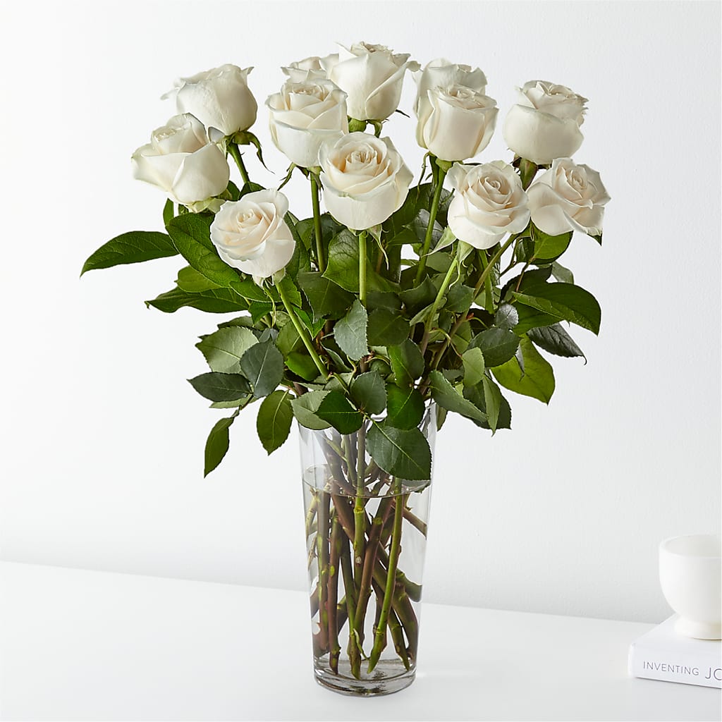 Long Stem White Rose Bouquet – Charleston Cut Flower Company, Charleston WV