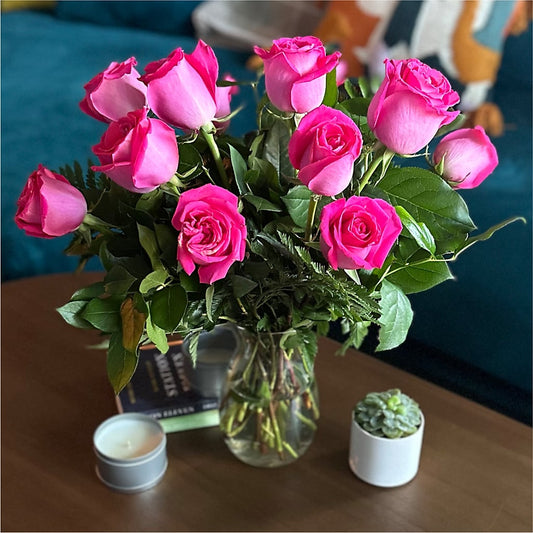 Long Stem Pink Rose Bouquet – Charleston Cut Flower Company, Charleston WV