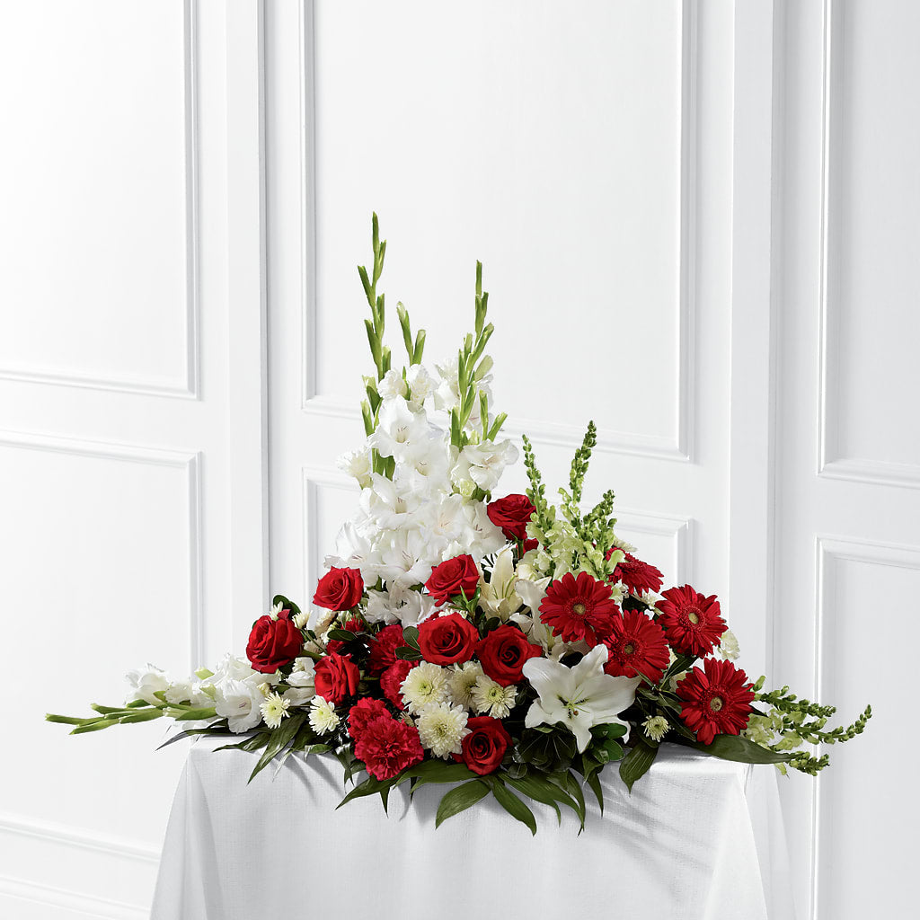 Crimson & White Arrangement – Charleston Cut Flower Company, Charleston WV