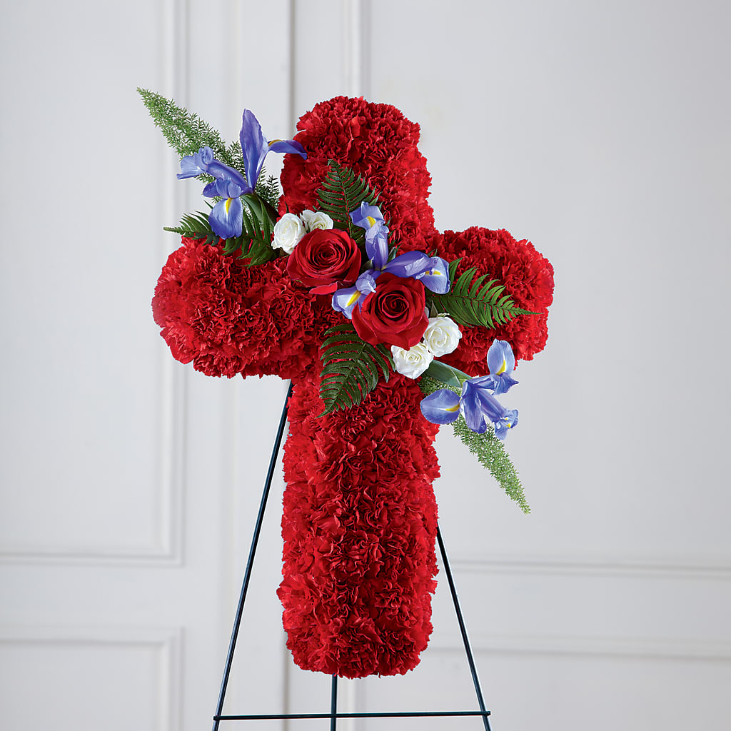 Faithful Hero Floral Cross – Charleston Cut Flower Company, Charleston WV