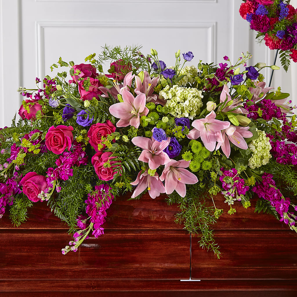 Radiant Tribute Casket Spray – Charleston Cut Flower Company, Charleston WV