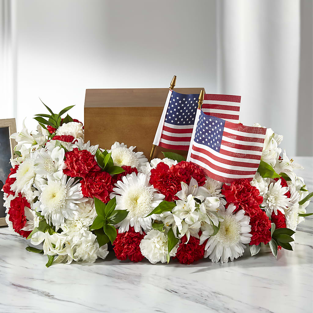 Spirit of Patriotism Cremation Adornment – Charleston Cut Flower Company, Charleston WV