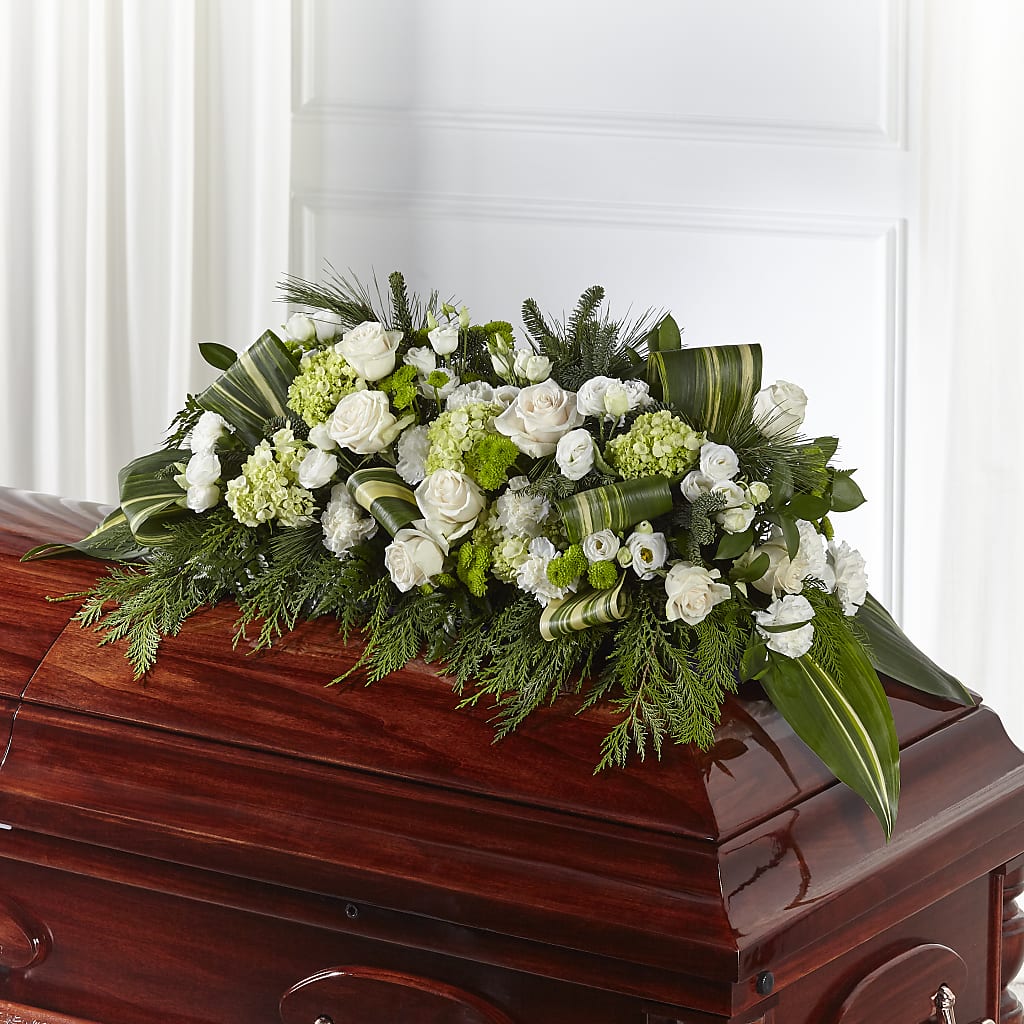 Hopeful Gesture Casket Spray – Charleston Cut Flower Company, Charleston WV