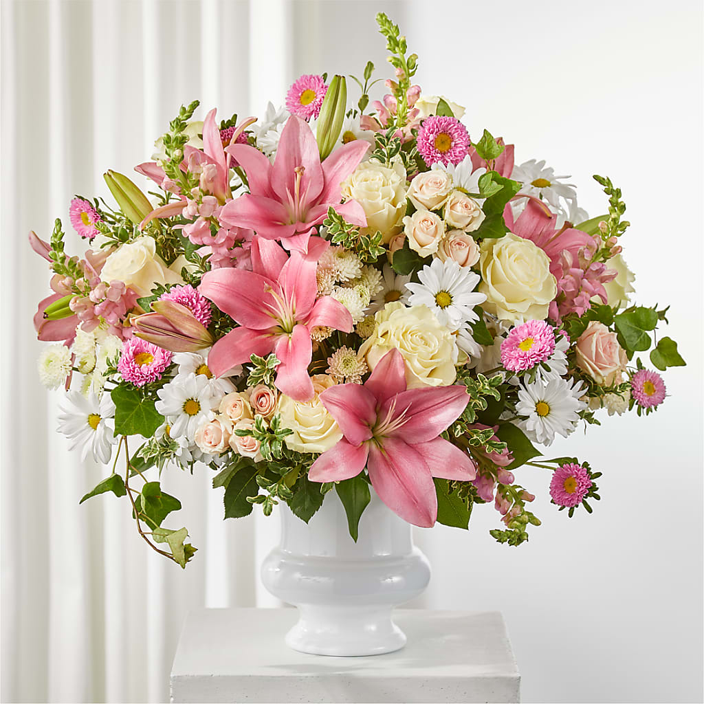 Empathetic Blooms Urn Arrangement – Charleston Cut Flower Company, Charleston WV