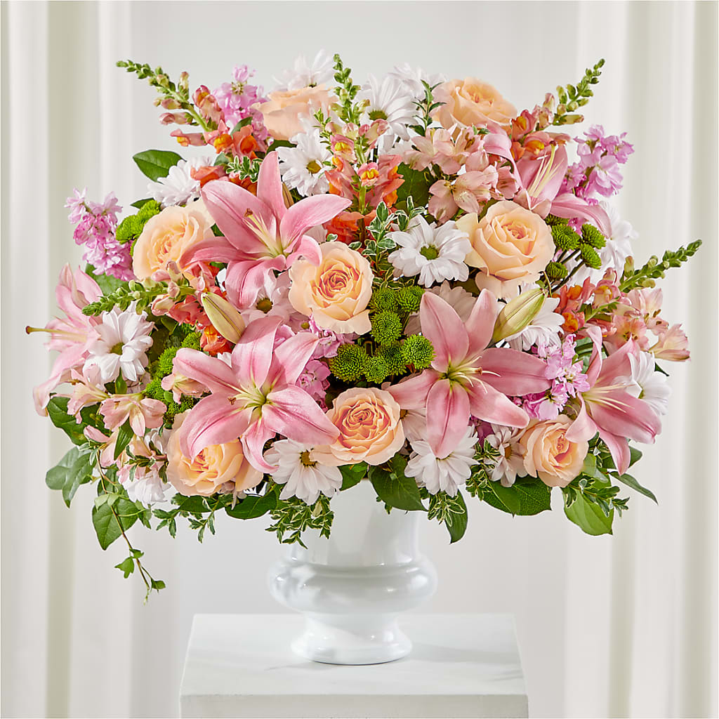 Heartfelt Gesture Urn Arrangement – Charleston Cut Flower Company, Charleston WV