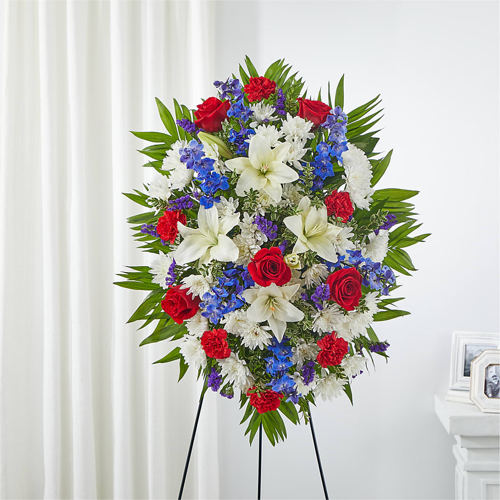 Cherished Service Standing Spray – Charleston Cut Flower Company, Charleston WV