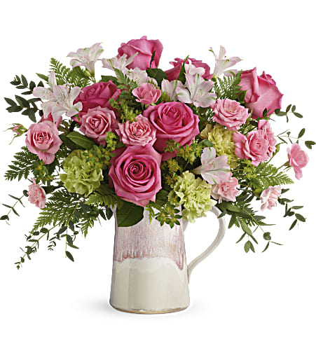 Teleflora's Heart Stone Pitcher by CCF – Charleston Cut Flower Company, Charleston WV