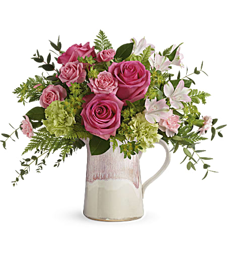 Teleflora's Heart Stone Pitcher by CCF – Charleston Cut Flower Company, Charleston WV
