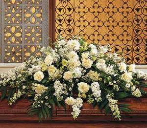 Pure White Casket Spray - by Charleston Cut Flower Co. – Charleston Cut Flower Company, Charleston WV