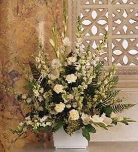 White Expressions Basket - by Charleston Cut Flower Co. – Charleston Cut Flower Company, Charleston WV