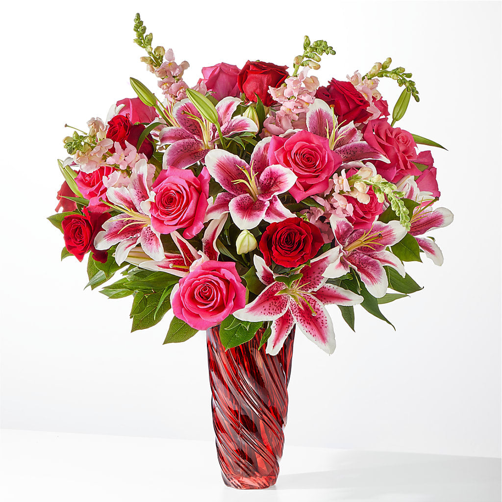Always You Bouquet with Luxe Swirl Vase – Charleston Cut Flower Company, Charleston WV