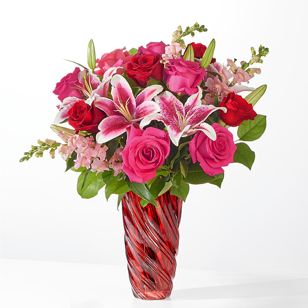 Always You Bouquet with Luxe Swirl Vase – Charleston Cut Flower Company, Charleston WV