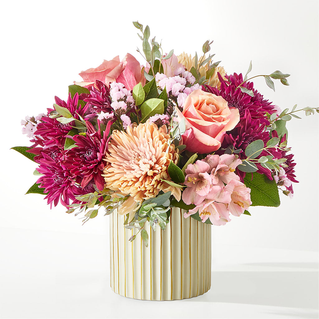 Berry Cobbler Bouquet with Ivory Vase – Charleston Cut Flower Company, Charleston WV