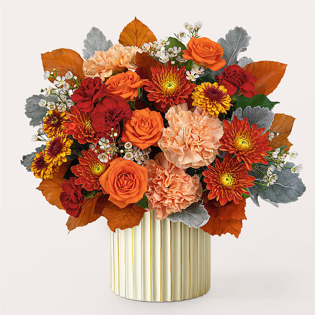Merlot Bouquet with Ivory Vase – Charleston Cut Flower Company, Charleston WV