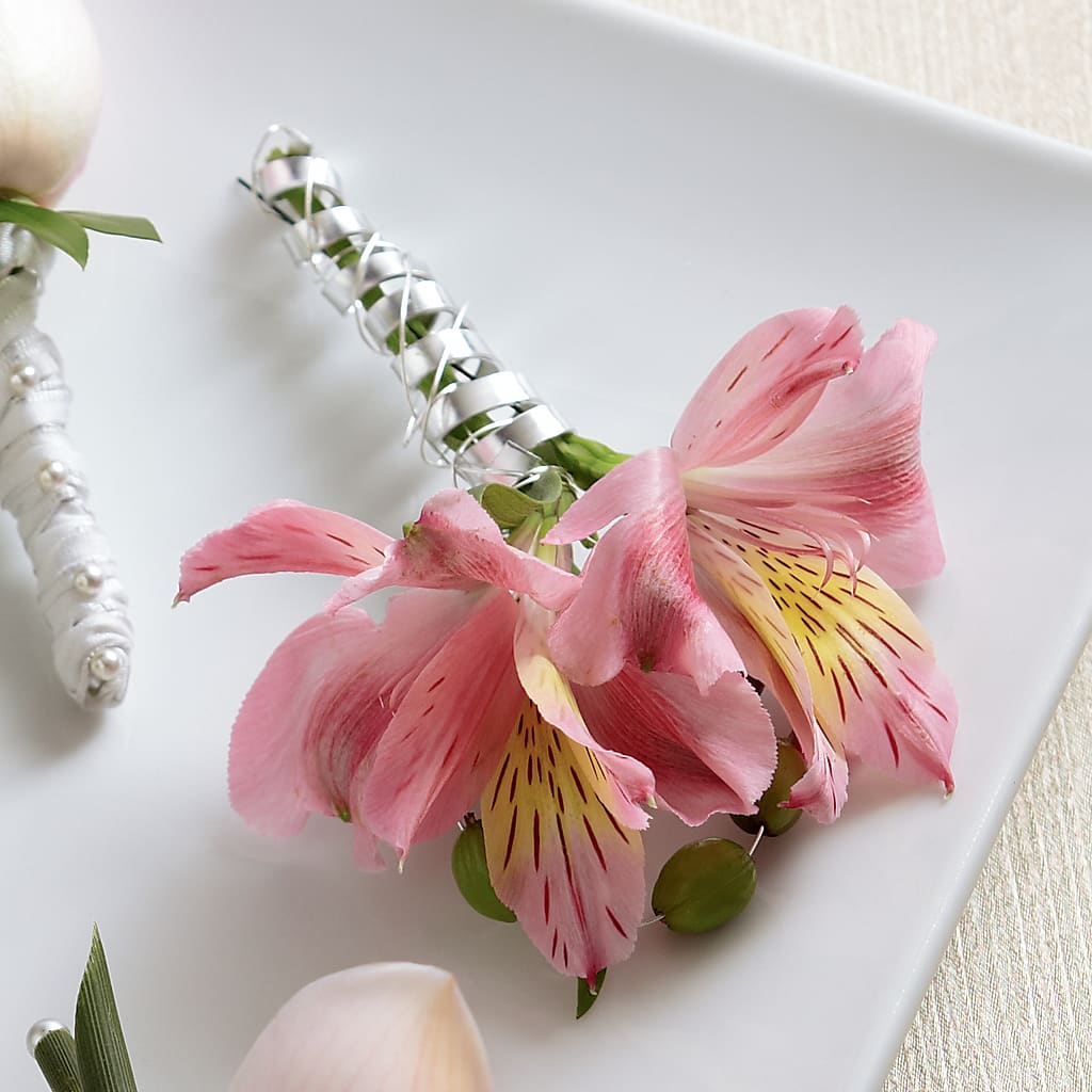 Pink Peruvian Lily Boutonniere – Charleston Cut Flower Company, Charleston WV
