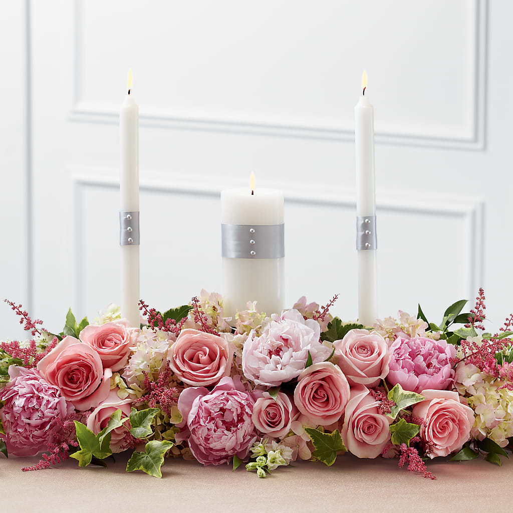 Worldwide Romance Unity Candle Arrangement – Charleston Cut Flower Company, Charleston WV