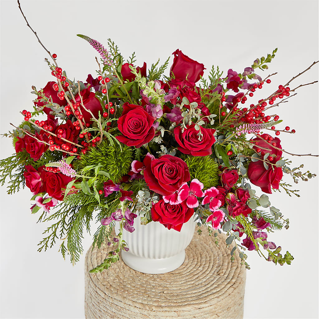 Big Red Bow Bouquet –  Charleston Cut Flower Company, Charleston WV