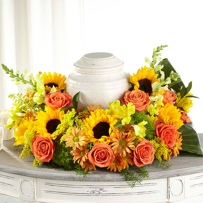 Faithful Sunflower Cremation Adornment –  Charleston Cut Flower Company, Charleston WV