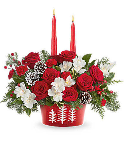 Teleflora's Evergreen Charm Centerpiece by CCFC