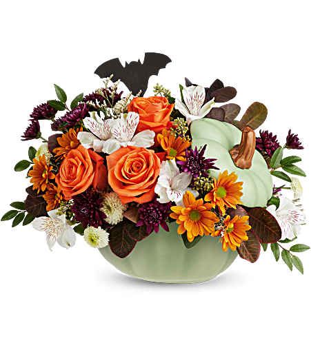 Teleflora's Spooky Sage Pumpkin by CCF –  Charleston Cut Flower Company, Charleston WV