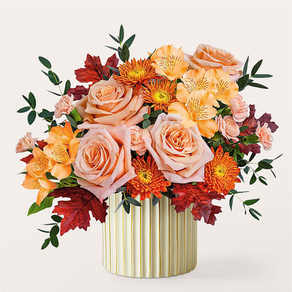 Spiced Latte Bouquet with Ivory Vase –  Charleston Cut Flower Company, Charleston WV