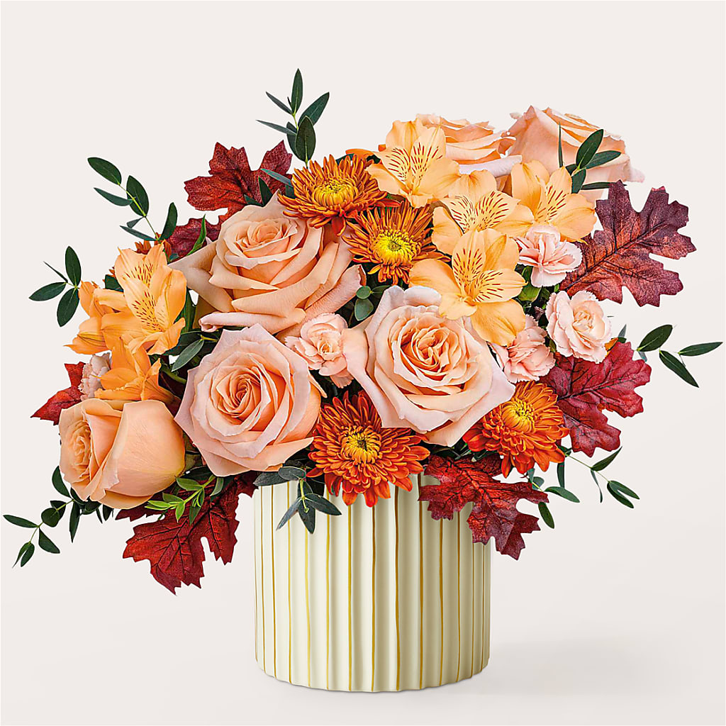 Spiced Latte Bouquet with Ivory Vase –  Charleston Cut Flower Company, Charleston WV