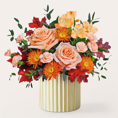 Spiced Latte Bouquet with Ivory Vase –  Charleston Cut Flower Company, Charleston WV