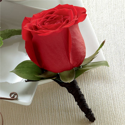 Red Rose Boutonniere –  Charleston Cut Flower Company, Charleston WV