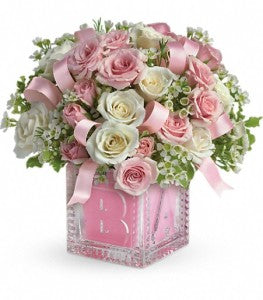 Teleflora's Baby Block Girl (Pink)