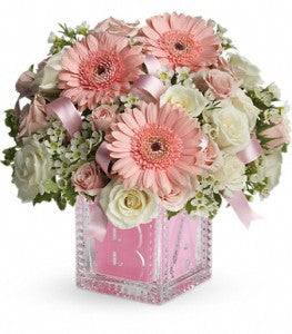 Teleflora's Baby Block Girl (Pink)